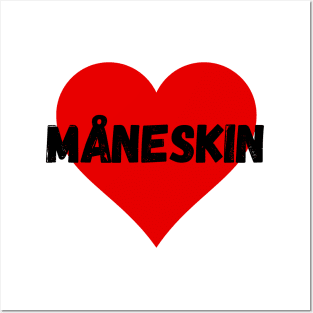 Maneskin in red heart. Posters and Art